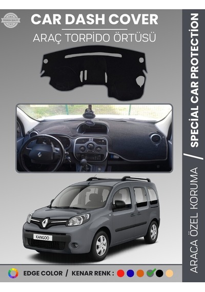 Renault Kangoo 2009-2019 Torpido Örtüsü Ön Göğüs Koruma Torpido Koruma Araca Özel Tam Uyum Kaymaz - 631 Stiloto