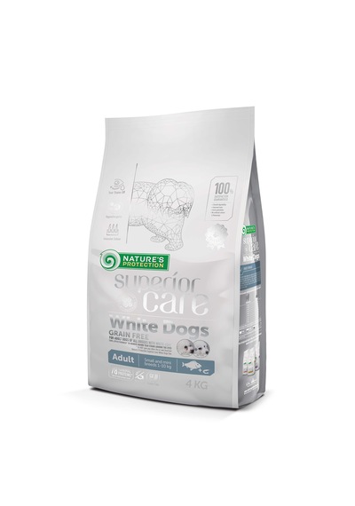 Nature's Protection Superior Care Beyaz Tüylü Köpekler İçin Tahılsız Balıklı Küçük Irk Köpek Maması 4kg