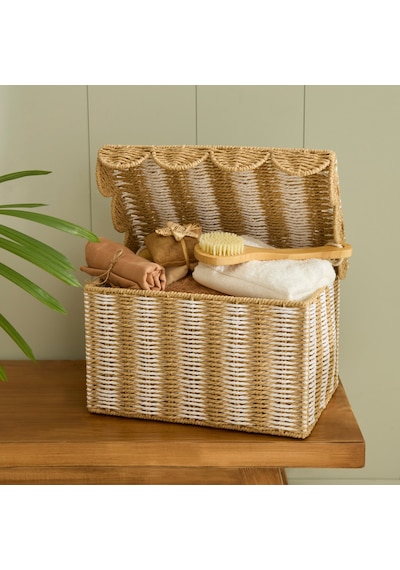 Karaca Home Nelia Kapaklı Organizer Sepet 45x32,5x25 Cm Kahverengi