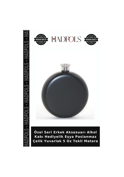 Özel Seri Erkek Aksesuarı Alkol Kabı Hediyelik Eşya Paslanmaz Çelik Yuvarlak 5 Oz Tekli Matara Metal