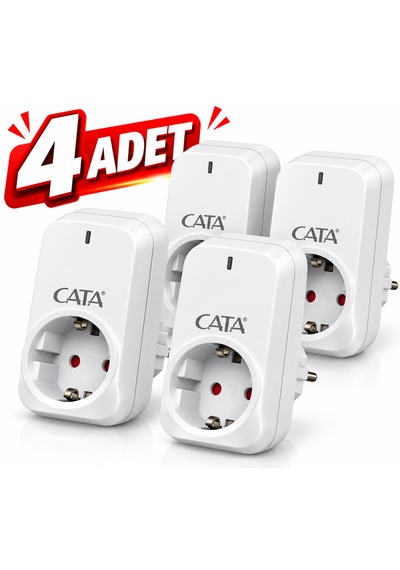 4 Adet Akım Korumalı Tekli Kablosuz Priz 4000 W Yıldırım Koruması İle Güvenli Kullanım