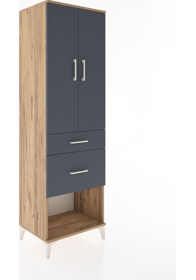 Hyperion Dolap 3 Raflı 2 Çekmeceli 2 Kapaklı 60x44x195 Çam-an... Çam