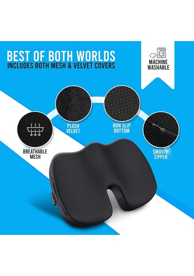 Tr Nefes Alabilir Hafızalı Köpük Koltuk Minderi Tailbone Hassasiyet Kesici W/mesh Ve Kadife Kılıflar - Masa Sandal Diğer