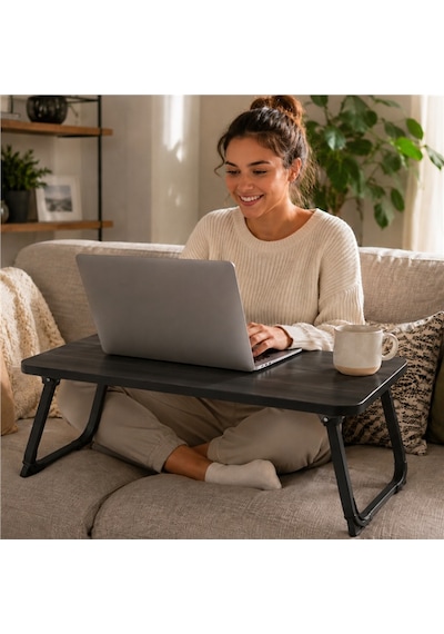 Sunup Sn-29692 Katlanabilir Laptop Masası Ve Yatak Koltuk Üzeri Tepsisi Siyah 60x40cm