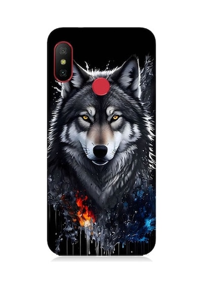 Xiaomi Redmi 6 Pro Uyumlu Yalnız Kurt Desenli Silikon Kılıf