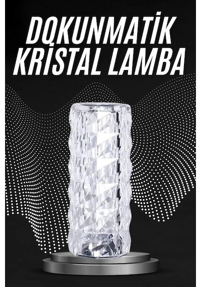 Hubrendy Tekno Kristal Lamba Masa Lambası Şarjlı Masa Lambası Dokunmatik Sensör Usb Şarjlı 17092623 83453256