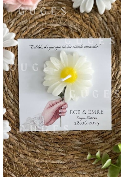 Bernami Mum Pinterest 10 Adet Özel Tasarlanmış Kart Ve Papatya Mum. Bebek Doğum, Babyshower, Doğum Günü, Hediyelik Diğer