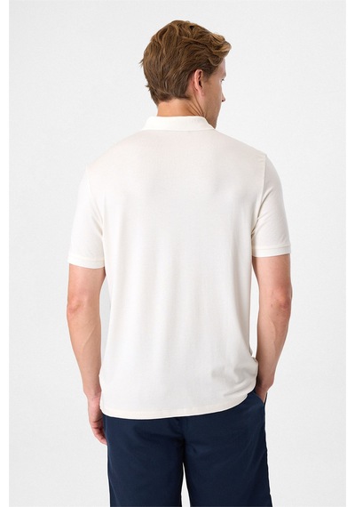 Back And Bond Beyaz Regular Fit Polo Yaka Tişört