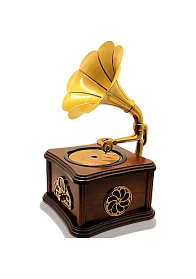 Nostaljik Radyo Gramofon Tasarımlı Usb Bluetooth Hoparlör Fm Radyo Şarjlı