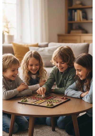 Ahşap Ludo Oyunu Kızma Birader - 4 Kişilik Premium Masa Oyunu