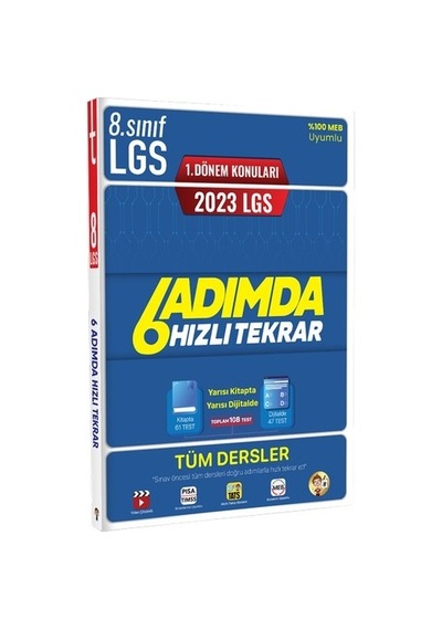 2023 8.Sınıf LGS 1. Dönem Tüm Dersler 6 Adımda Hızlı Tekrar- Tonguç Akademi