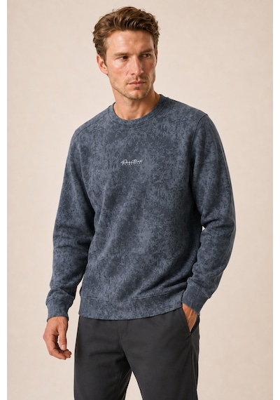 Redline Allon Desenli Kışlık Yeni Sezon Erkek Regular Fit Sweatshirt Beyaz Füme