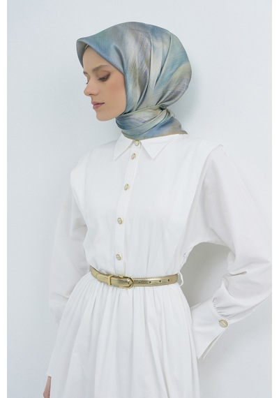 Armine Saf İpek Sura Eşarp-2026 İlkbahar-yaz- 95130d Mavi