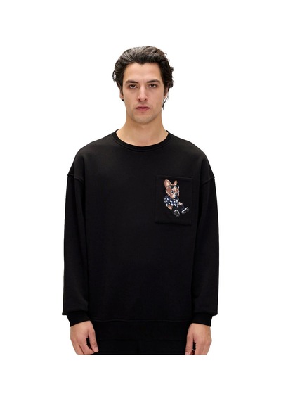 Bad Bear 24.02.12.015 Javed Crewneck Sweatshirt Siyah 001