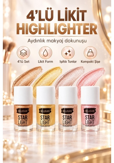 4 Lü Likit Highlighter Aydınlatıcı Seti Çok Renkli