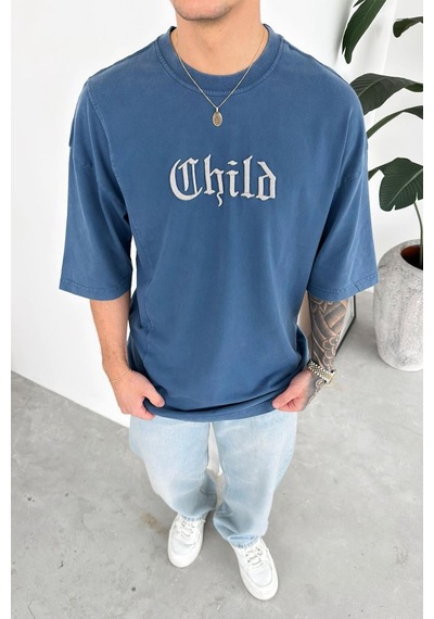 Mavi Child Nakış Detay Oversize Tişört
