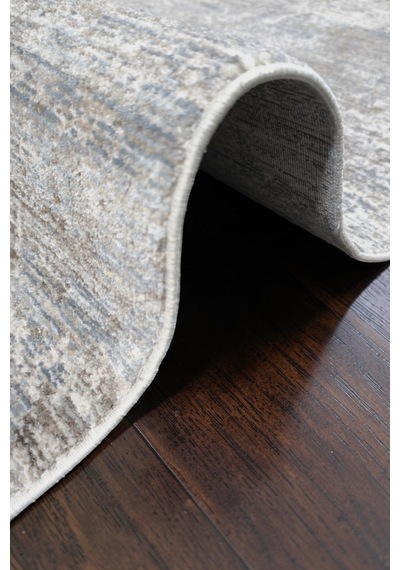 Vivanni Home Everlynn Polyester Vintage Halı Pamuk Atkı Tabanlı Modern Dokuma Ev Halısı Mavi Beyaz