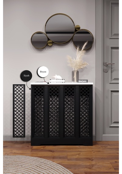 Dekoratif Petek Dolabı Kalorifer Peteği Kapatma Ünitesi Modern Tasarım İç Ölçü 76 Cm Dış Ölçü 80 Cm Petek 76 Siyah Üstü Beyaz D3 Dekoratif Petek Dolabı Kalorifer Peteği Kapatma Ünitesi Modern Tasarım İç Ölçü 76 Cm Dış Ölçü 80 Cm Petek 76 Siyah Üstü Beyaz D3