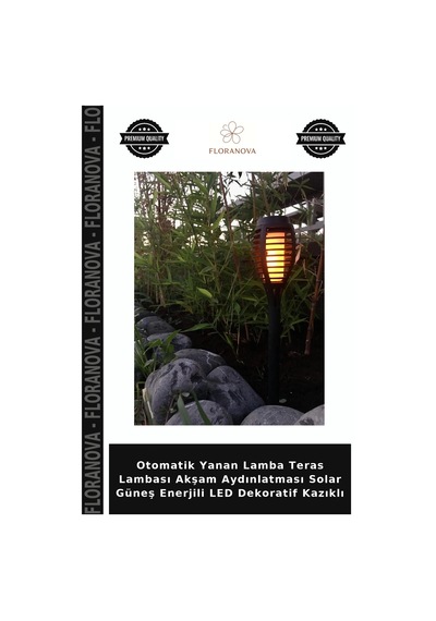 Otomatik Yanan Lamba Teras Lambası Akşam Aydınlatması Solar Güneş Enerjili Led Dekoratif Kazıklı