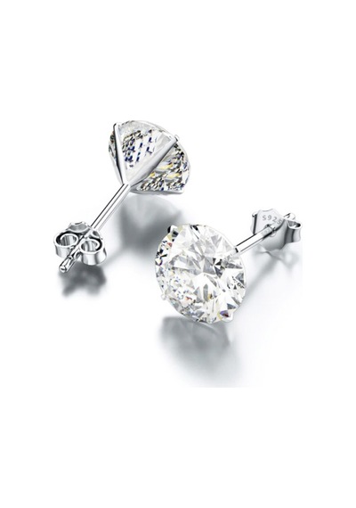Brezza Lusso Jewelry Diamond Serisi Tektaş Aşk Stylish/night Gümüş Kadın Küpe 7 Mm