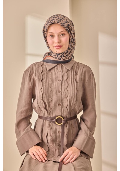 Silk Home Aura Eşarp 140005-04 Koyu Lacivert, Vizon, Kiremit