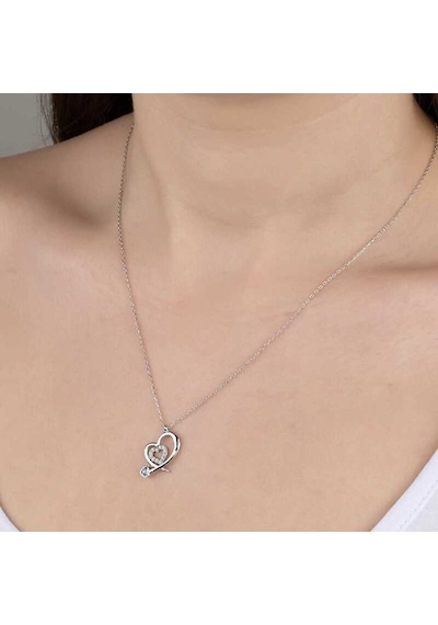 Swarovski Taşlı Gümüş Kalp Kadın Kolye (521255413)