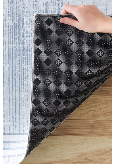 Kaşmir Halı Sare By Kaşmir Halı Bordure Grey Yıkanabilir Kaymaz Taban 80X150 CM Salon Mutfak Halısı Yolluk Kilim