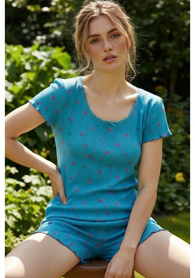 Siyah İnci Pamuklu Pointel Ajurlu/delikli Kısa Kollu Örme Şortlu Pijama Takım 26120252 Yeşil Siyah İnci Pamuklu Pointel Ajurlu/delikli Kısa Kollu Örme Şortlu Pijama Takım 26120252 Yeşil