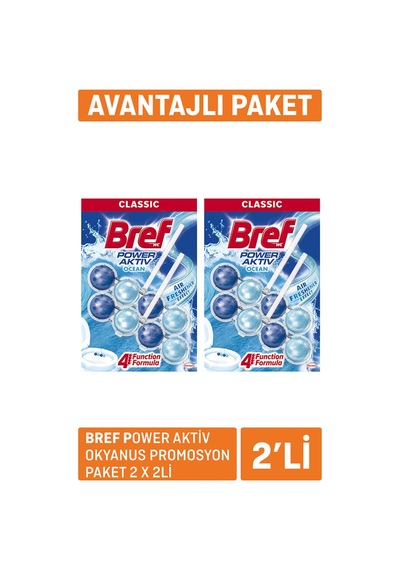 Bref Aktif Power Wc Blok Okyanus Promosyon Paket 2 X 100 G - 4 Adet Tarı