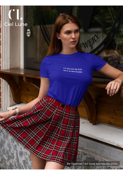 Nevermind Unisex Look For The Good In Everything - Oversize T-shi Mavi