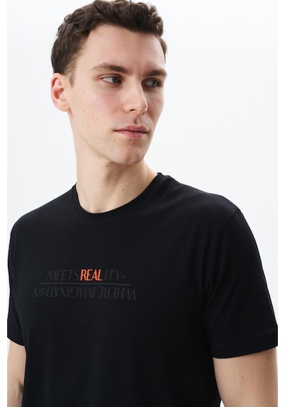 AR-MA Arma Erkek Regular Fit Baskılı Süprem Bisiklet Yaka Tişört Y29344454002 Siyah