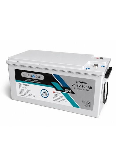 Prismacell 25.6 105ah 105a 105 Amper Lifepo4 Akü Abs Kasa 24v 100 Amper Lityum Batarya Solar Akü