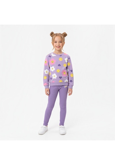 Sea Bubbles Smile Kız Çocuk Taytlı Takım Lila