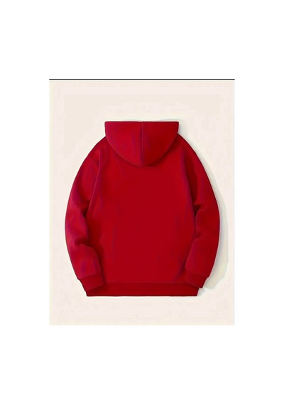 Medinenur Newyork Baskılı Cepli Kapüşonlu Sweatshirt Kırmızı
