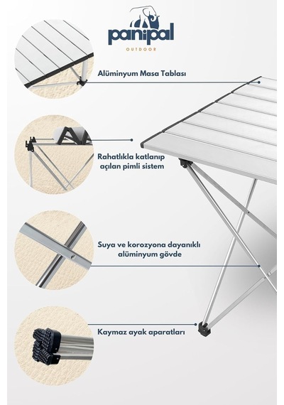 Alüminyum, Katlanabilir Kamp Ve Piknik Masası, Omuz Askılı Taşıma Çantasıyla S Genel