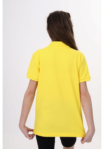 Toontoy Kids Toontoy Unisex Polo Yaka Düğmeli Uzun Kısa Tişört Sarı