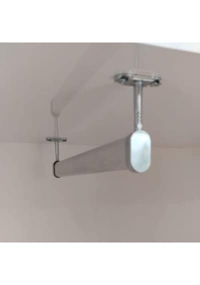 Ers Dolap Içi 25 Cm Oval Elbise Askı Borusu, Tavan Askı Aparatı Krom - Krom