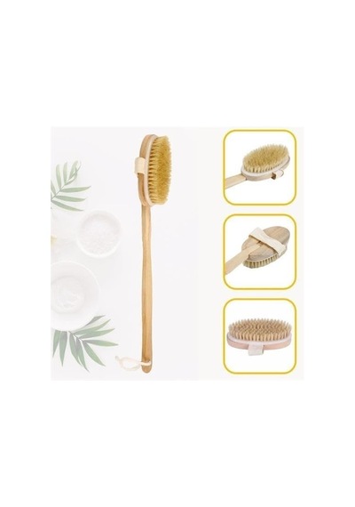 Ahşap Saplı Doğal At Kılı Selülit Fırçası Peeling Masaj Fırça Banyo Fırçası