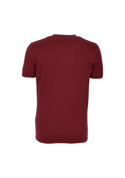Erkek Tişört Bisiklet Yaka Bordo Slim Fit Desenli T-shirt Ncs Jeans 1203-bordo Bordo