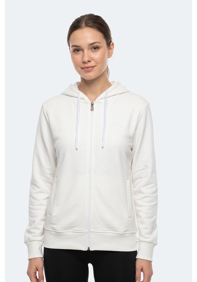 Slazenger Kıron I Kadın Kapüşonlu Beyaz Sweatshırt