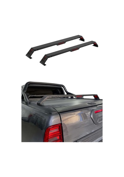 Toyota Hilux 2015-2026 Uyumlu Araca Özel Dakar Kasa Üstü Ara Atkı  Rollbar İçin Siyah 130-177 2 Parça