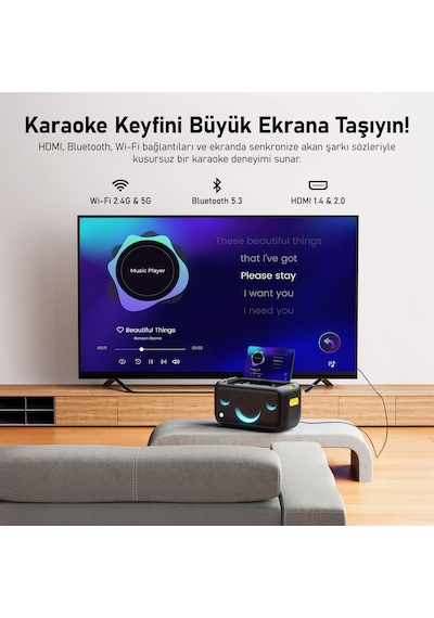 Ikarao Break X1 460 W 13.3" Karaoke Bluetooth 5.3 Hoparlör Seti