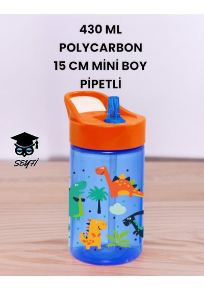 Desenli Pipetli Matara 430 Ml Polykarbon Zararsız Materyal A