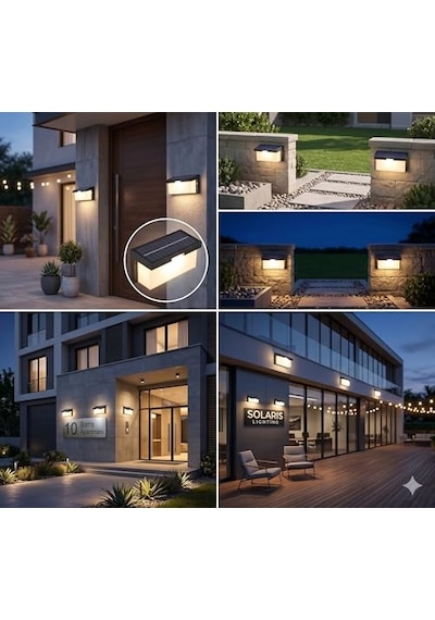 Barbaros Solar 2 Kademe Hareket Sensörlü Cata Dış Mekan Led Aplik - 40w Güçlü 4300 Lümen 3200k Gün Işığı -
