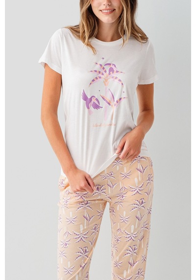 Rolypoly Kadın Beyaz Pijama Takım Beyaz