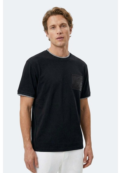 Slazenger Zavıer Erkek Pamuklu Siyah Tişört