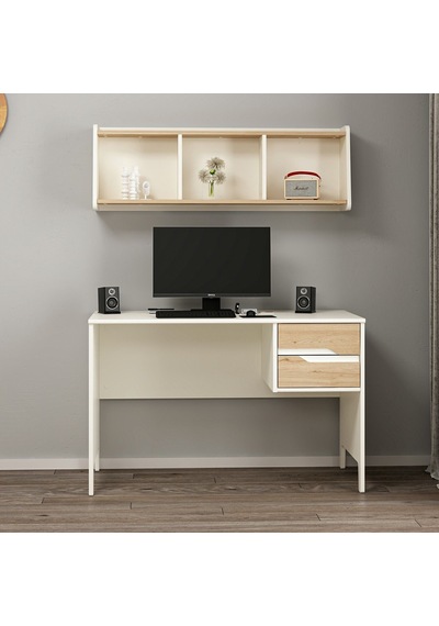 Ruby Çalışma Masası Ve Asma Kitaplık Set-aytaşı-derin Sepet Çok Renkli