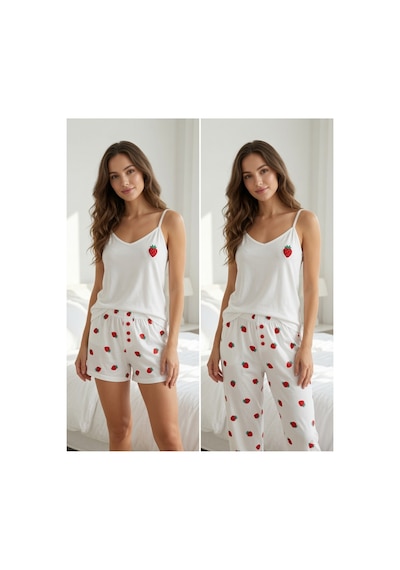 Mh Moony Homewears 3'lü Fragaria Çilek Yumuşacık Pijama Takımı Yeşil Ve Kırmızı Mh Moony Homewears 3'lü Fragaria Çilek Yumuşacık Pijama Takımı Yeşil Ve Kırmızı