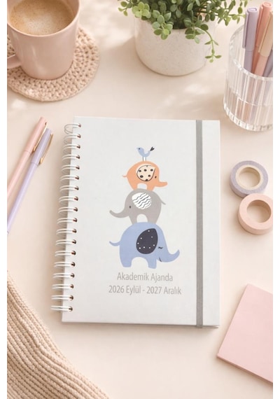 Lizy 2026-2027 Akademik Ajanda - A5 Spiralli Planner Tasarım-5 Gri