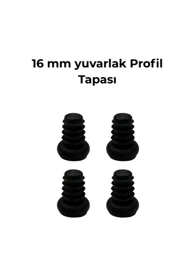 16 Mm İç Yuvarlak Tapa Sehpa Sandalye Masa İçe Geçme Profil Boru Tapası Kelebek 4 Adet Siyah Diğer